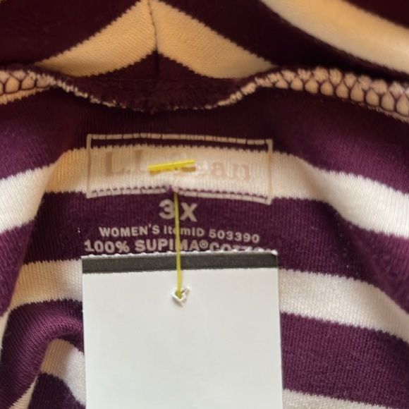 L.L. BEAN 3X COWL NECK STRIPED COTTON SHIRT - Picture 6 of 11